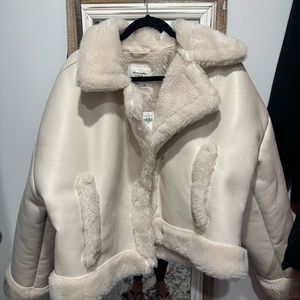 Abercrombie faux leather bomber